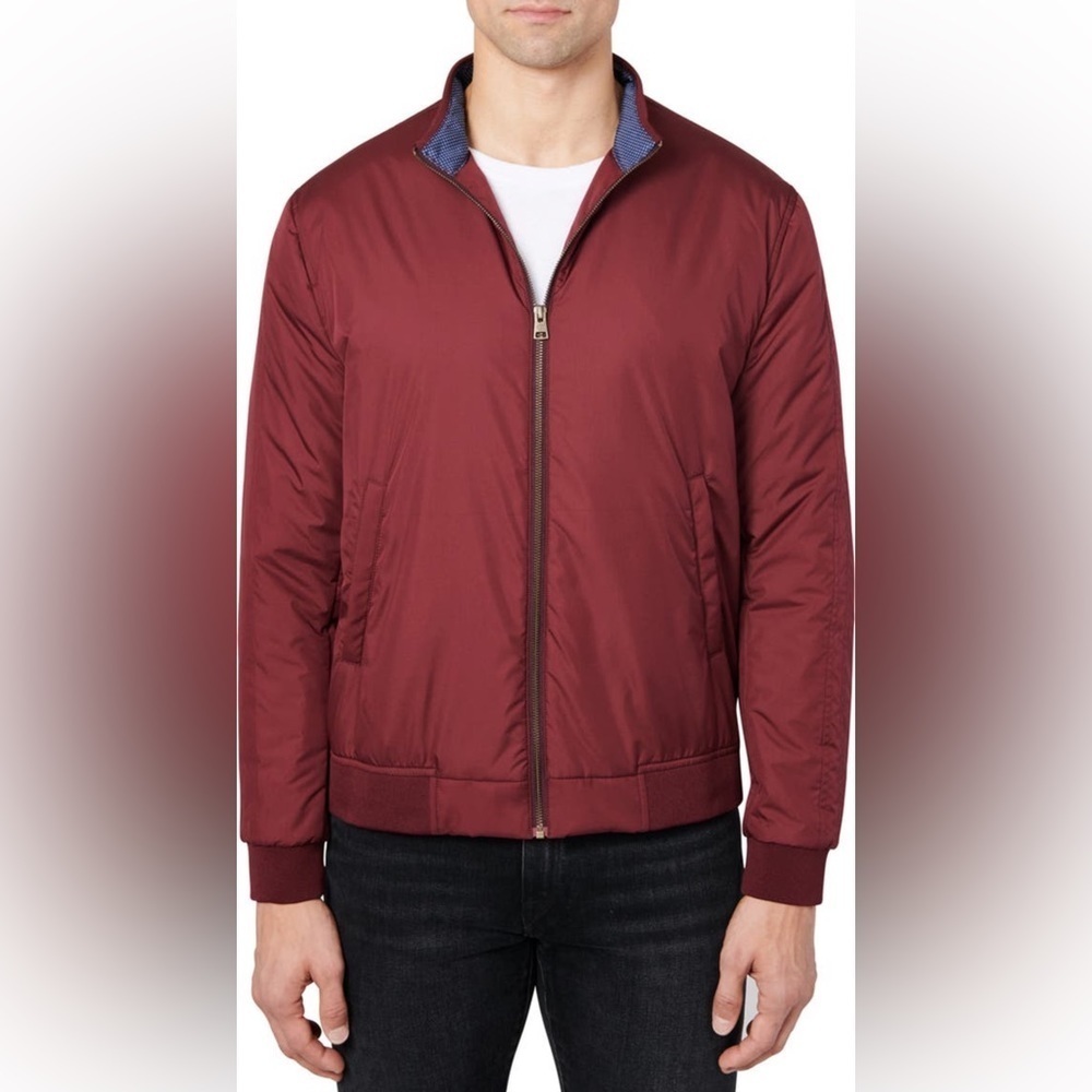CONSTRUCT Hybrid Bomber burgundy jacket / men size L